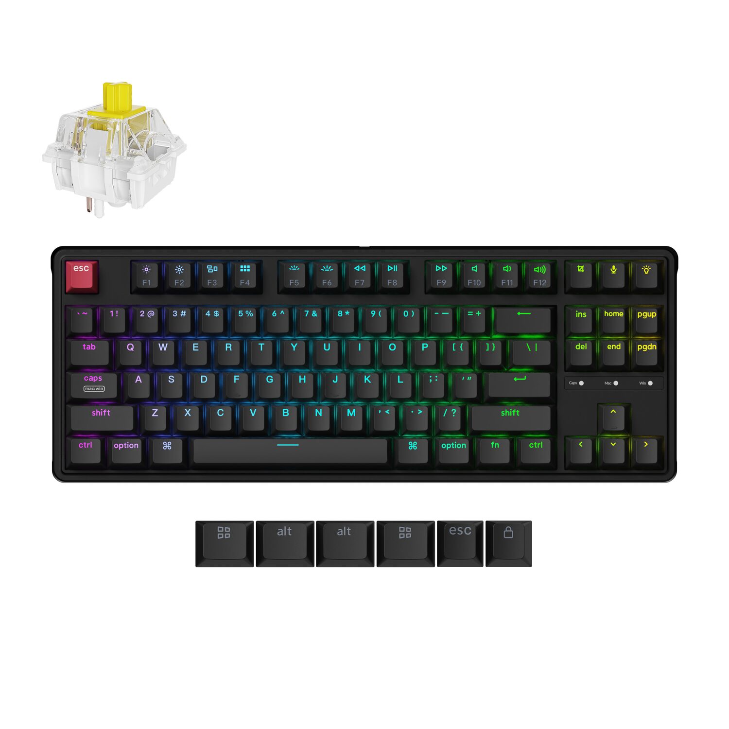 Keychron C3 Pro 80% 8K Super Banana Switch Hot-Swap RGB Wired Custom Mechanical Keyboard