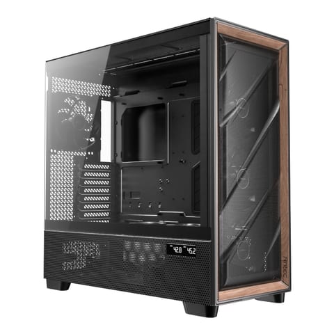 Antec FLUX PRO E-ATX | ATX | Micro-ATX | ITX Full-Tower Gaming Chassis Wood Front Panel- Black