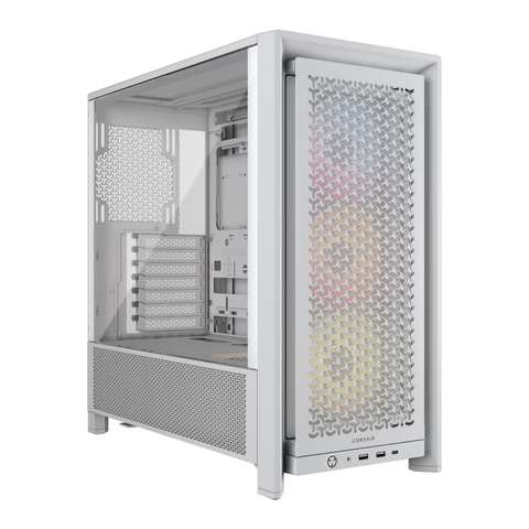 Corsair FRAME 4000D RS E-ATX | ATX | MATX | ITX ARGB Mid Tower Gaming Chassis - White