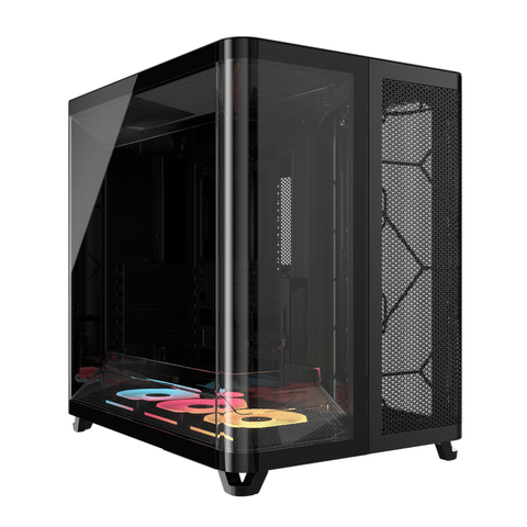 Corsair AIR 5400 LX-R E-ATX | ATX | MATX | ITX Triple Chamber Mid Tower iCUE Link ARGB Gaming Chassis - Black