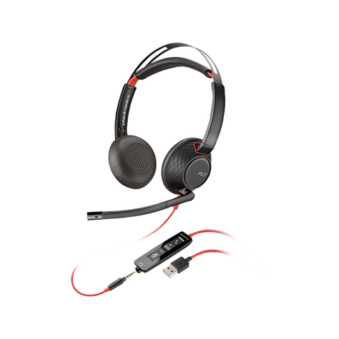 Poly Blackwire 3320 Stereo Microsoft Teams Certified USB-C Headset +USB-C/A Adapter