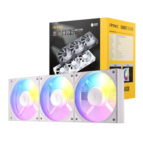Antec CONNECT PWM 120mm ARGB Case Fan 3 Pack White