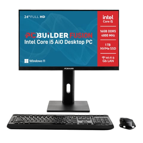 PCBuilder Fusion AIO 24" i5 12th Gen 16G DDR5 1TB Win11 Pro