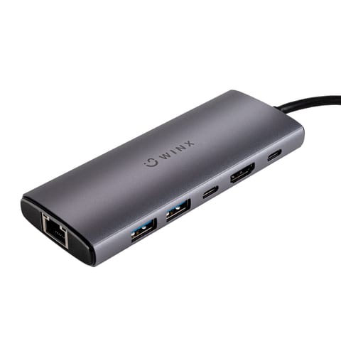 WINX CONNECT Pro 6-in-1 Type-C Hub | 1x 4K60Hz HDMI | 1x RJ45 | 1x Type-C | 2x USB-A G2 | 1x PD100W Hub