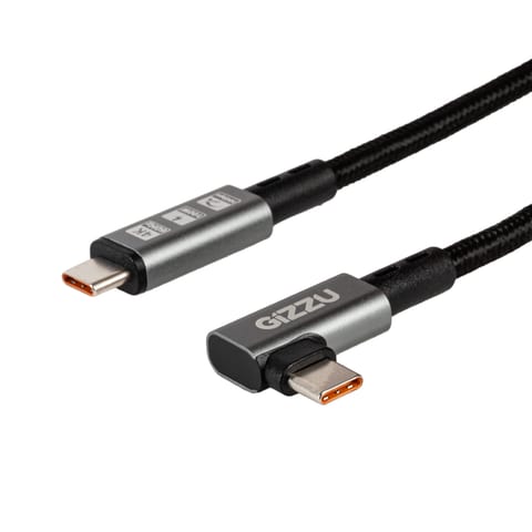 Gizzu Type-C 3.2 to Type-C 10Gbps 100W Angled Cable 1M Poly