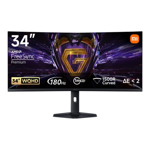Xiaomi G34WQi 34" 1440p UltraWide IPS Curved Gaming Monitor (180Hz, 1ms, 21:9, HDMI/DP, AMD FreeSync, & 1500R Curve)