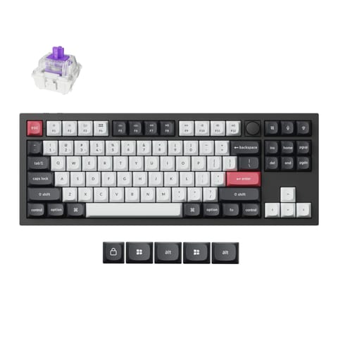 keychron Q3 HE ANSI 80% TKL 87 Key Carbon BlackOSA Full Assembled Knob Magnetic Switch RGB Hot-Swap Gateron Double-Rail Magnetic Nebula Switch Wireless / Wired / 2.4GHz Normal Profile QMK Custom Keyboard